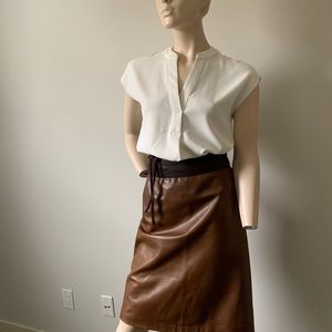 HERMES authentic leather skirt